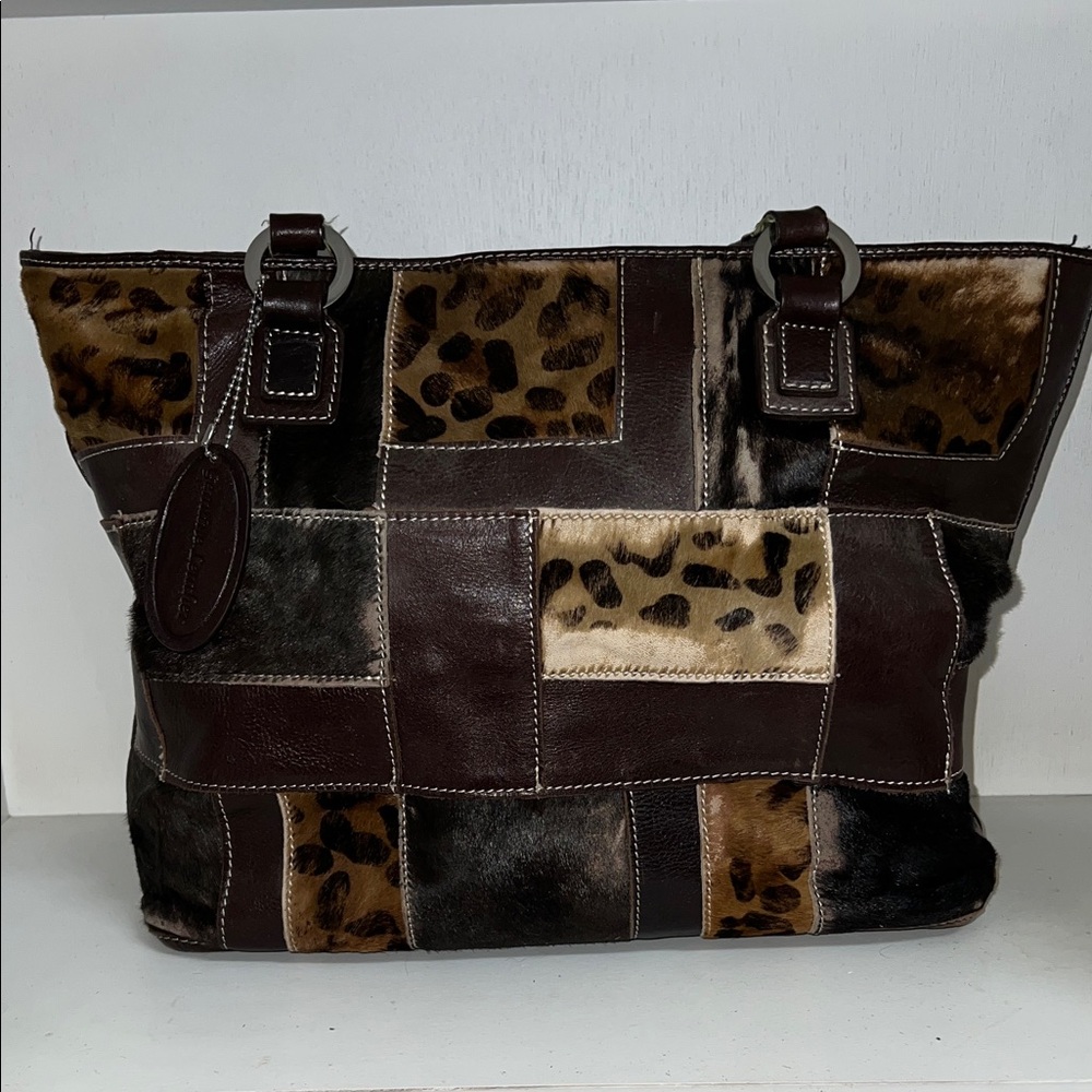 Pelle Studio Animal Print Calf hair Patchwork & Leathe Tote